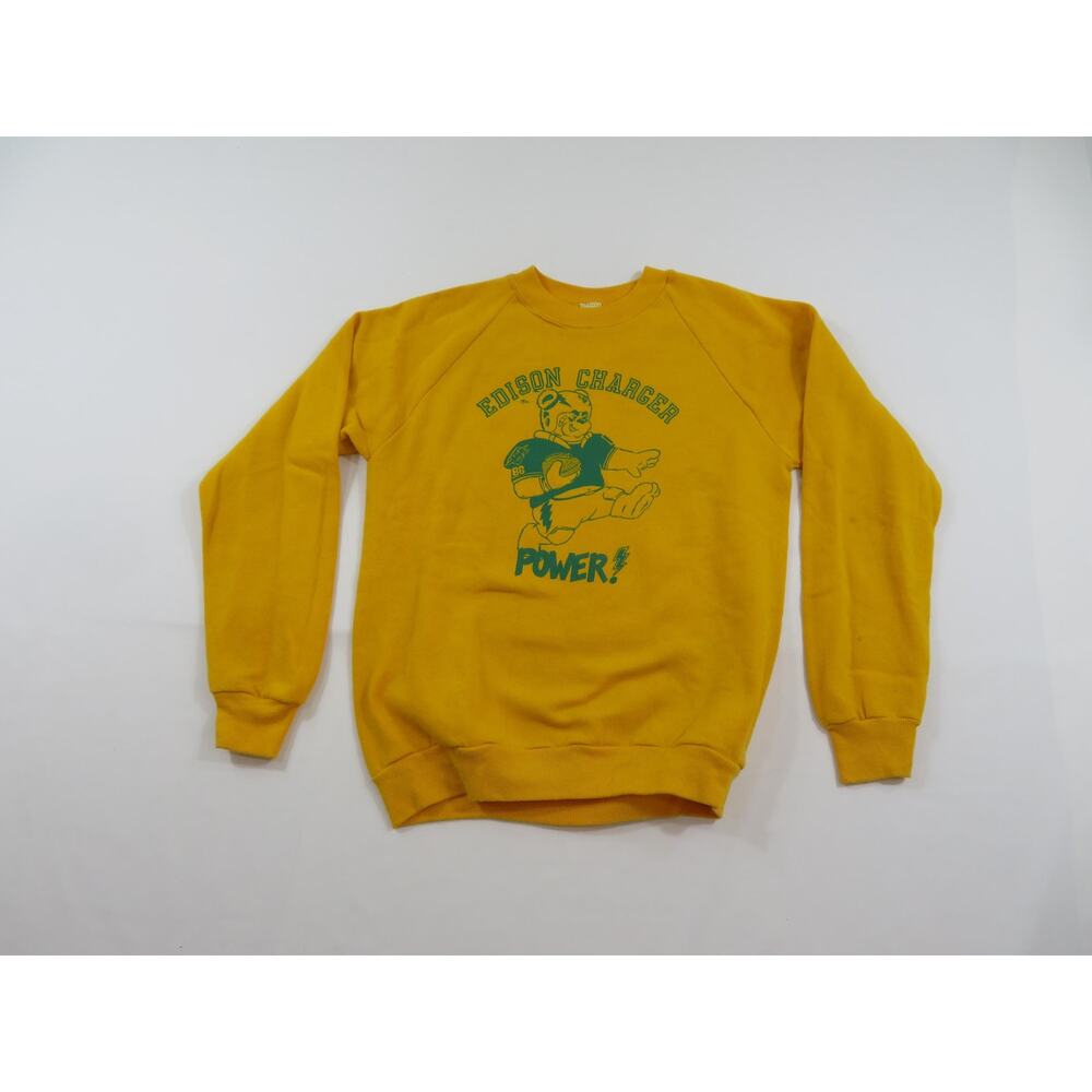 Edison Charger Sweatshirt, Power Cartoon Bear Sz M 1980s
